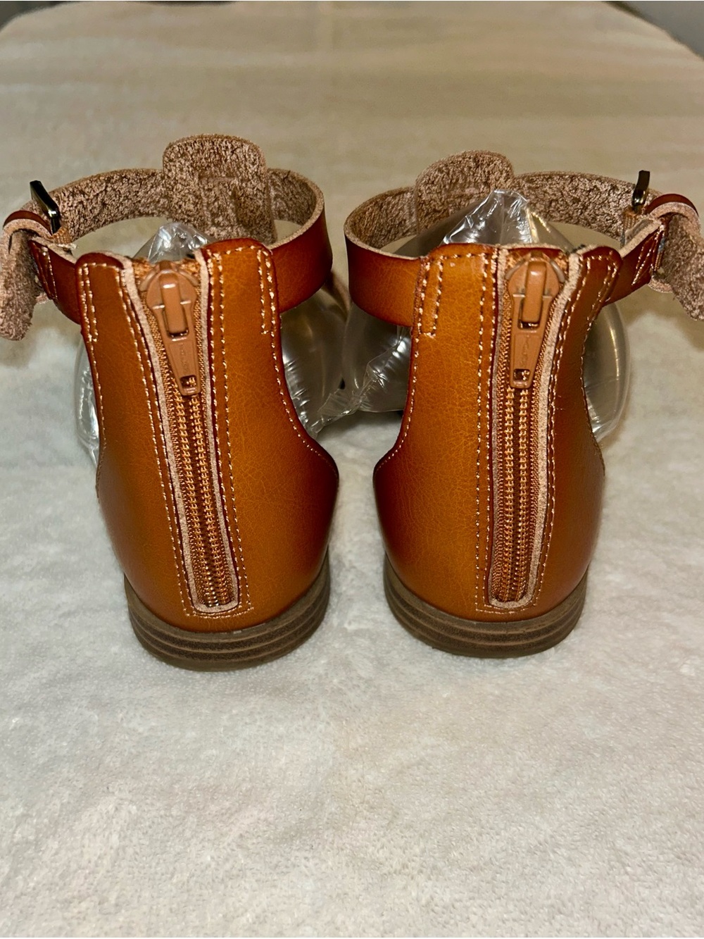 Brown Strappy Gladiator Sandals with Stud Accents Cushioned Memory Foam - Picture 2 of 6